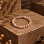 Natural Morganite stone bracelet with 9 mm light pink gemstone beads, 16 cm length, by Bereket Taş.