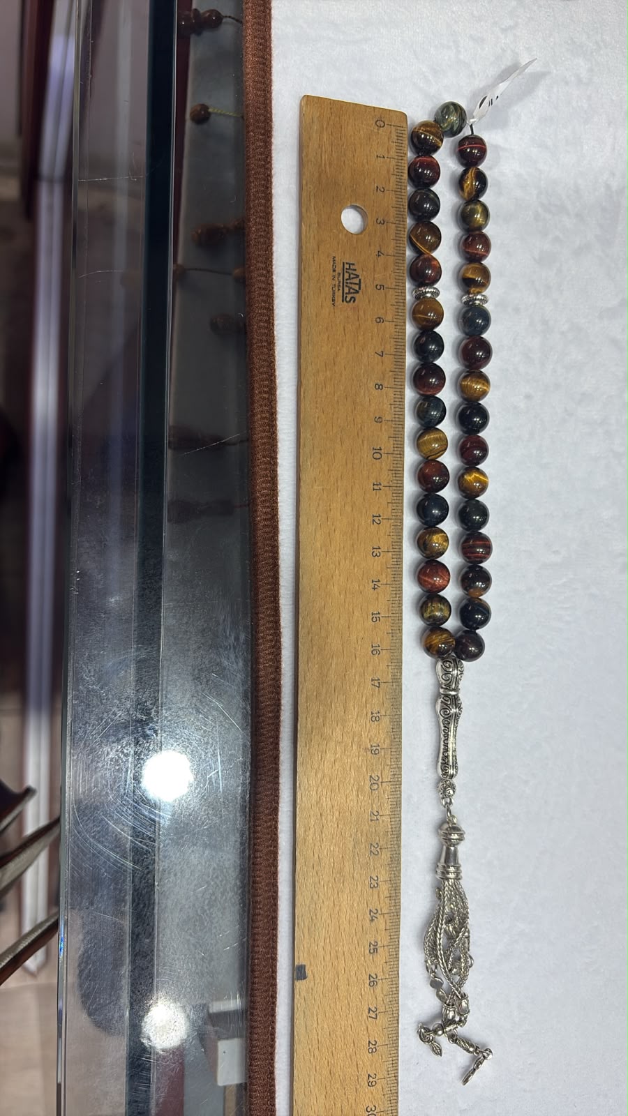 Natural Tiger Eye Prayer Beads – Multicolor – 10 mm – 28 cm