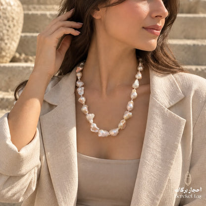 Natural Pearl Handmade Necklace – 50 cm