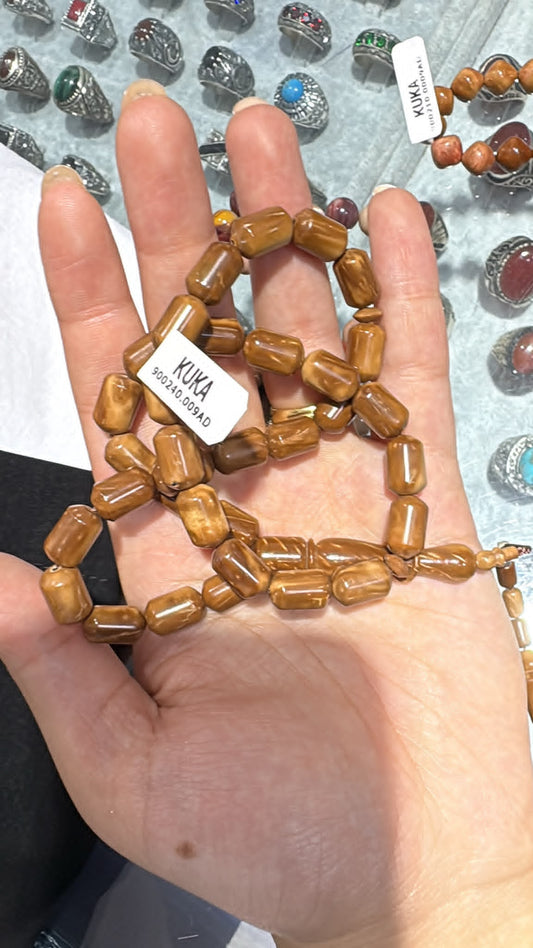 Natural Kouk Wood Prayer Beads – 35 cm