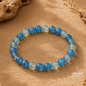 Light blue natural Calcite stone bracelet with 8 mm beads, 16 cm length, by Bereket Taş