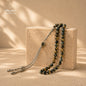 Natural Tiger Eye mesbaha with honey brown and dark green beads, 30 cm length and 10 mm bead size