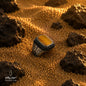 Natural Tiger Eye stone ring in 925 sterling silver on golden sand